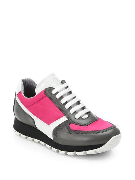 prada pink heart shoes|prada pink platform sneakers.